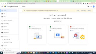 To start earning from AdSense you need to add your payment info and connect your site [upl. by Lem]