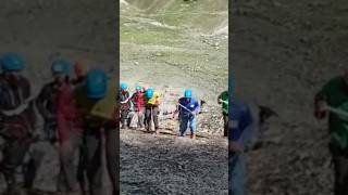 Mountianeering training at Sonamarg Tajwas 2 Point on ice craft or packed snow mountaineer [upl. by Jobie210]