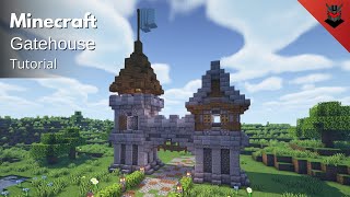 Minecraft How to Build a Medieval Gatehouse  Castle Gate Tutorial [upl. by Luiza]