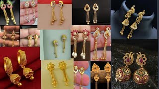 💕Simple Earring Models💕earringsdesign earringscollection earringslover gold earrings new designs [upl. by Nelram]