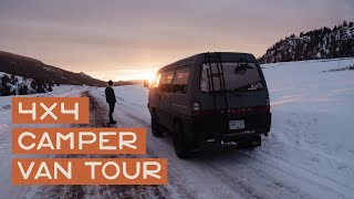 4x4 CAMPER VAN TOUR  Mitsubishi Delica L300 Adventure Build [upl. by Ellenehc840]