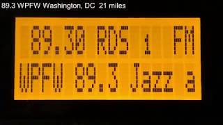 FM Radio Dial Scan  Washington DC amp Baltimore MD  Sangean HDR14 Radio [upl. by Nattirb49]