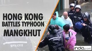 Hong Kong battles with Typhoon Mangkhut [upl. by Haianeb989]