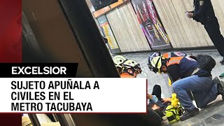 Hombre apuñala a cuatro personas en el Metro Tacubaya de la CDMX [upl. by Uyerta]