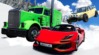 We Raced The FASTEST CARS on a DESTRUCTIVE Ski Slope in BeamNG Drive Mods [upl. by Reffotsirhc]