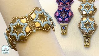 Beaded Bracelet Tutorial STAND OUT STARS a Ginko Bead Pattern [upl. by Kimmi]