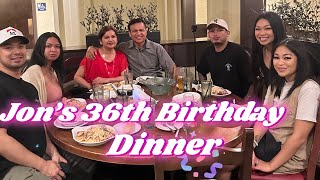 Our Sons 36th birthday dinner at Olive Garden [upl. by Vlada]