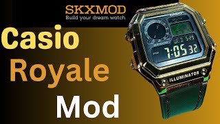 SKXMOD case swap upgrade  Casio Royale Watch [upl. by Anaik]