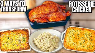 Three EASY amp Delicious Recipes Using Rotisserie Chicken [upl. by Dlarej531]