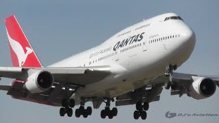 Qantas 747438ER Landing at Melbourne Airport [upl. by Lunt9]