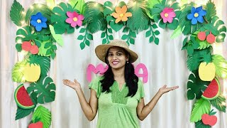 Easy Diy Tropical Theme Birthday Party Decoration  Hawaiian parties ideas [upl. by Dnalsor]