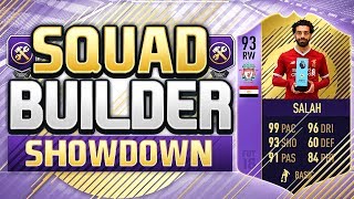 FIFA 18 SQUAD BUILDER SHOWDOWN THE FIRST CARD WITH 99 PACE 3rd POTM Salah [upl. by Rehnberg]