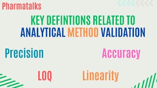 Key terms related to validation of an analytical method [upl. by Htims]