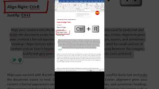 Text alignment in MS word msword microsoftoffice textaligment shorts [upl. by Jemina558]