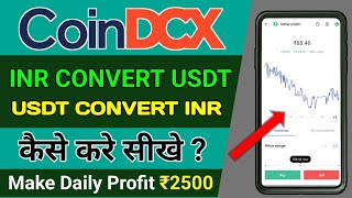 Coin DCX me INR ko USDT me kaise convert kare  How to Convert INR into USDT in coindcx [upl. by Aserat]