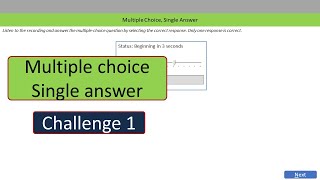 PTE Multiple Choice Single Answer Listening Real Exam Practice Challenge 1 [upl. by Peedsaj]