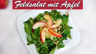 herbstlicher Feldsalat mit Apfel und karamellisierten Zwiebeln  vegetarische Vorspeise [upl. by Salomi]