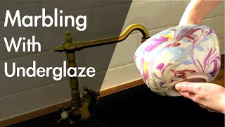 Marbling With Underglaze On Pottery [upl. by Toblat]