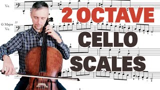 How to Play Major 2 Octaves Cello Scales  Lesson 1 for Beginners  Bow Hold and Shifts [upl. by Pellegrini]