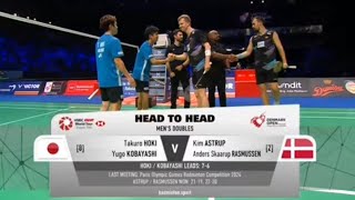 Badminton Highlights  Takuro HokiYugo Kobayashi JPN vs Kim AstrupAnders Skaarup Rasmussen DEN [upl. by Notsruht483]