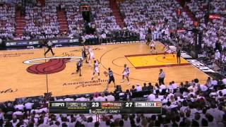 Manu Ginobilis amazing pass that was totally unnoticed by everyone Game 1 2013 NBA Finals [upl. by Frederique170]