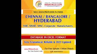 Get the List of Companies  Industries from Chennai  Bangalore  Hyderabad [upl. by Einnahpets139]