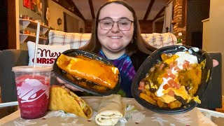 Taco Bell MUKBANG NEW Enchirito 7 Layer Nacho Fries Chalupa Supreme amp Cheesy Bean Burrito [upl. by Enyaj]