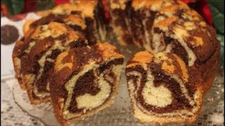 الكيك الرخامي ، Recette de Cake Marbré Chocolat Vanille [upl. by Leugimesoj]