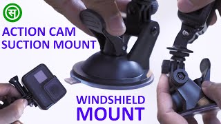 Suction Cup Windshield Mount Holder Unboxing  Best for GoPro Action Camera Light Mobile Phone [upl. by Linoel]