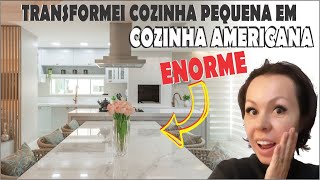 REFORMA DE COZINHA PEQUENA CONJUGADA COM SALA JANA FAÉDO [upl. by Terbecki155]