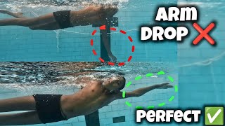 Common Swimming Mistake quotFreestyle Swimming Hand Dropquot Swimming Tips for Beginners Learn to Swim [upl. by Salkin]