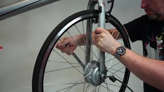 Installing Cyclotricity front 250W motor wheel [upl. by So688]