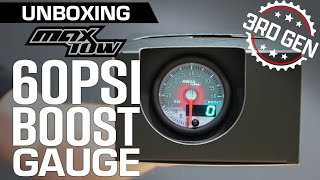 Unboxing  MaxTow Match 3rd Gen Cummins 60psi Boost Gauge [upl. by Rolyks171]