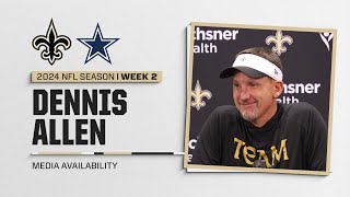 Dennis Allen on Dallas Cowboys Hurricane Francine  New Orleans Saints [upl. by Vastah]