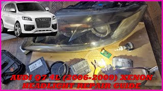 How to fix Audi Q7 4L Xenon Headlight DIY Repair Guide Ballast Bulb Adjuster AFS Module Change [upl. by Minta]