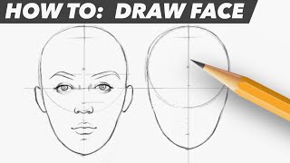 How To Draw Face  Easy Beginner Proportion Tutorial [upl. by Hsekin206]