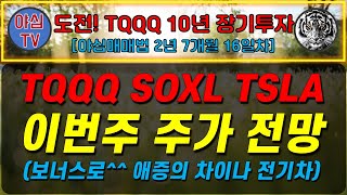 TQQQ 리얼 실전투자 TQQQ SOXL TSLA 이번 주 quot주가 전망quot 보너스로 차이나전기차 차트분석 TQQQ 10년 장기투자ㅣ도전 월배당 천만원ㅣ노후준비ㅣ야심매매법 [upl. by Ynattirb]