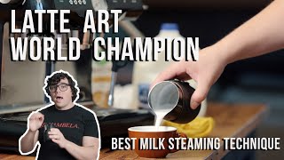 HOW TO STEAM MILK FOR LATTE ART featuring 2x Latte Art World Champion Lance Hedrick [upl. by Neda]