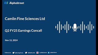 Camlin Fine Sciences Ltd Q2 FY202425 Earnings Conference Call [upl. by Enenstein]