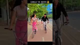 Girls vs boys cycle stunt 🥵🔥 cyclestunt stunt wheelie viral shorts trending shortfeed bmx [upl. by Acinok943]