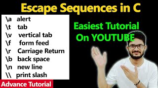 Escape sequences in c  Imp for Viva   Escape Sequences in Deep  C Programming Escape Sequences [upl. by Ymrots]