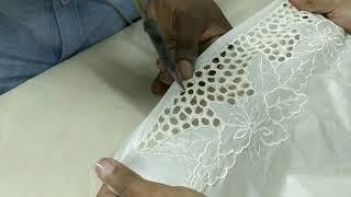 Cutwork technique on silk fabric using a soldering iron [upl. by Linus]