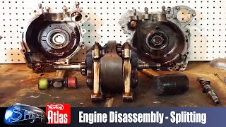 Norton Atlas Project  Shep  Part 31  Engine Disassembly  Part 12 Splitting the crank cases [upl. by Alimat]