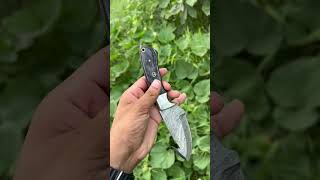 CUSTOM HANDMADE DAMASCUS STEEL BLADE KNIFE WITH LEATHER SHEATH IN ONLY 9 DOLLARS [upl. by Beetner]