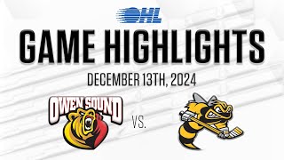 OHL Highlights Owen Sound Attack  Sarnia Sting Dec 13 2024 [upl. by Caravette]