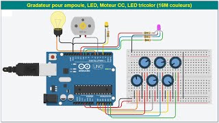 CIPAD04 Gradateur pour ampoule LEDvitesse dun moteur CC led tricolores à 16Millions de couleur [upl. by Kehsihba]