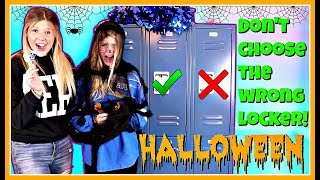 DONT CHOOSE THE WRONG LOCKER CHALLENGE HALLOWEEN  Taylor amp Vanessa [upl. by Aihsenrad]