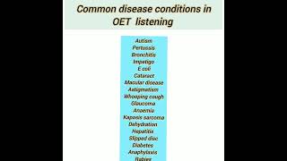 Common disease conditions in OET listening [upl. by Eelame]