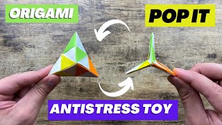 EASY POP IT FIDGET ANTISTRESS ORIGAMI TUTORIAL  DIY POP IT TOY ANTISTRESS ORIGAMI WORLD FIDGET ART [upl. by Aihppa49]