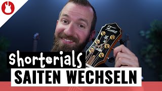 Saiten wechseln Westerngitarre  Gitarre für Anfänger  MUSIC STORE [upl. by Ronnholm538]